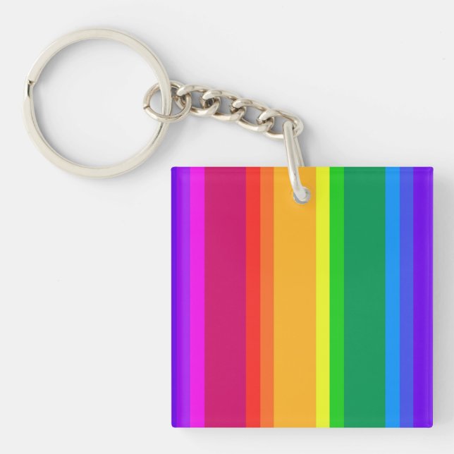 Porte-clefs Bandes arc-en-ciel irrégulières (Devant)