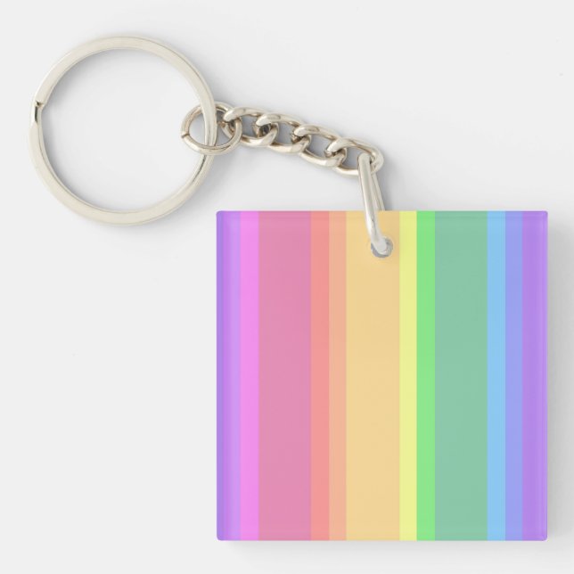 Porte-clefs Bandes arc-en-ciel pastel (Devant)