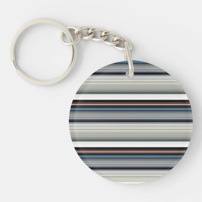 Porte-clefs Bandes blanches gris mignonnes (Devant)