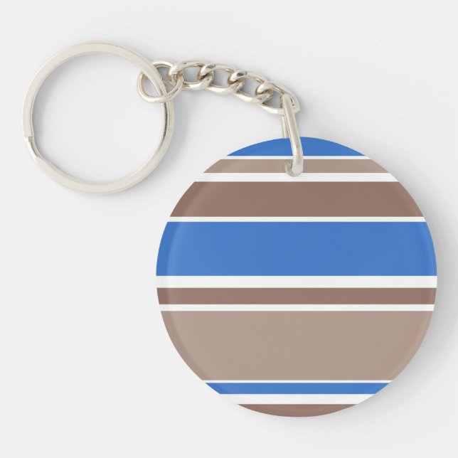 Porte-clefs Bandes Brown et bleues (Devant)