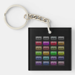 PORTE-CLEFS BANDES CASSETTES AMATEUR DE MUSIQUE RÉTRO