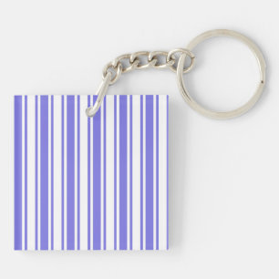 Porte-clefs Bandes de bonbons bleu et blanc