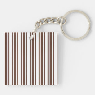 Porte-clefs Bandes de bonbons brun et blanc chocolat