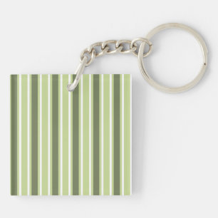 Porte-clefs Bandes de bonbons d'olive et blanc