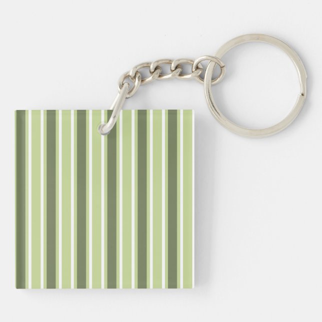 Porte-clefs Bandes de bonbons d'olive et blanc (Dos)