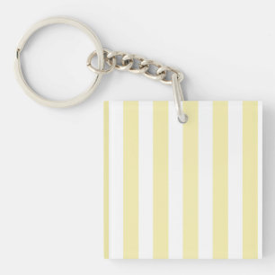 Porte-clefs Bandes de bonbons jaunes et blancs