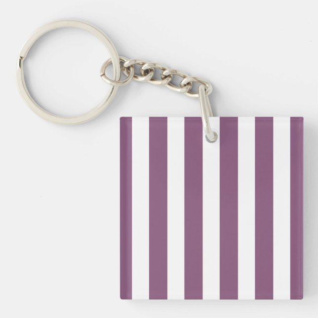 Porte-clefs Bandes de bonbons mauves et blanches (Devant)