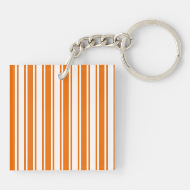 Porte-clefs Bandes de bonbons orange et blanc (Dos)