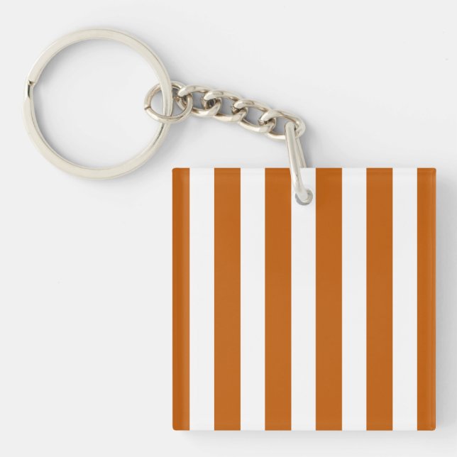 Porte-clefs Bandes de bonbons orange et blanc brûlés (Devant)