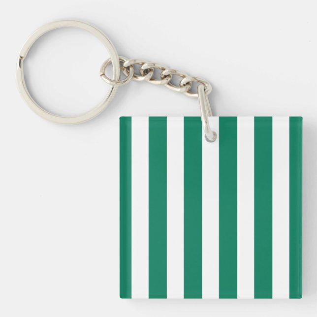Porte-clefs Bandes de bonbons vert et blanc (Devant)