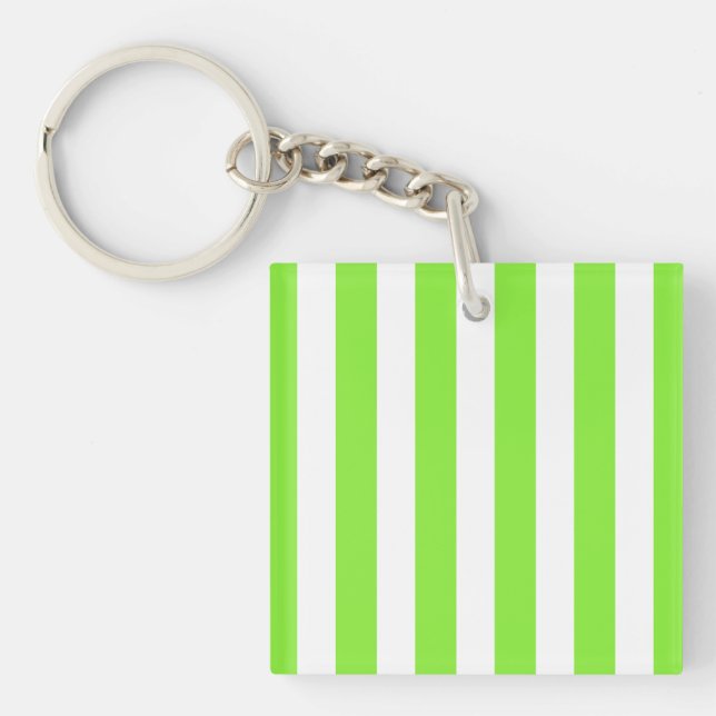 Porte-clefs Bandes de bonbons vert et blanc de chaux (Devant)