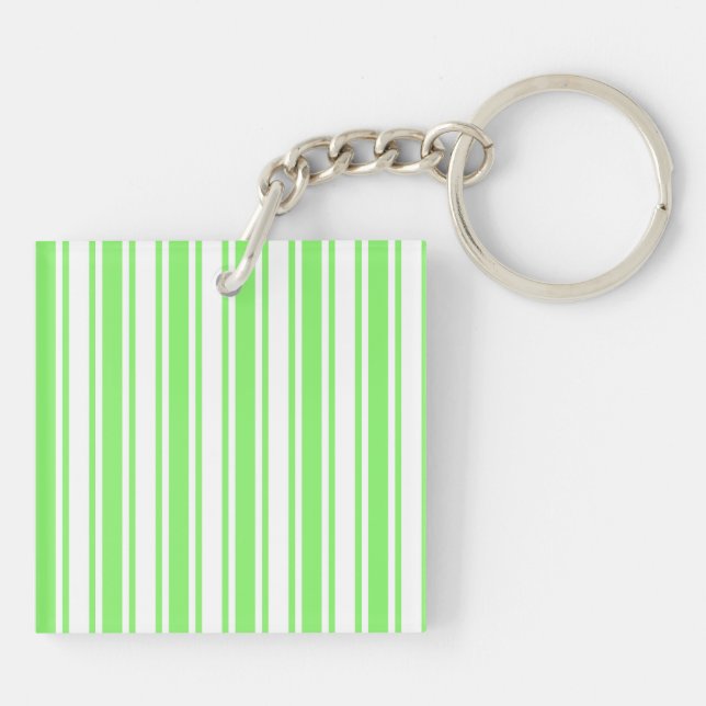 Porte-clefs Bandes de bonbons vert et blanc de chaux (Dos)
