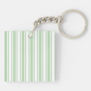 Porte-clefs Bandes de bonbons vert pâle et blanc