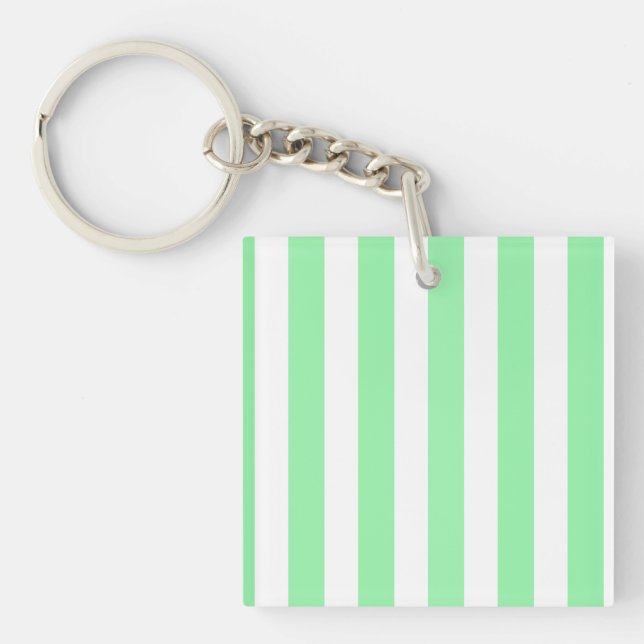 Porte-clefs Bandes de bonbons vertes et blanches (Devant)
