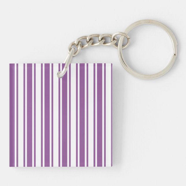 Porte-clefs Bandes de bonbons violettes et blanches (Dos)