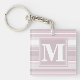 Porte-clefs Bandes de quartz roses monogrammes
