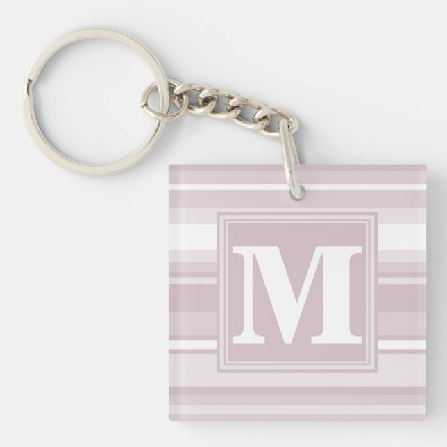 Porte-clefs Bandes de quartz roses monogrammes (Devant)