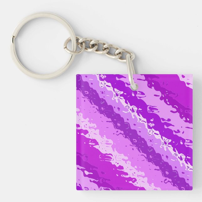 Porte-clefs Bandes de verre - nuances améthyste violet (Devant)