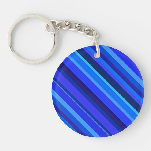 Porte-clefs Bandes diagonales bleues (Devant)