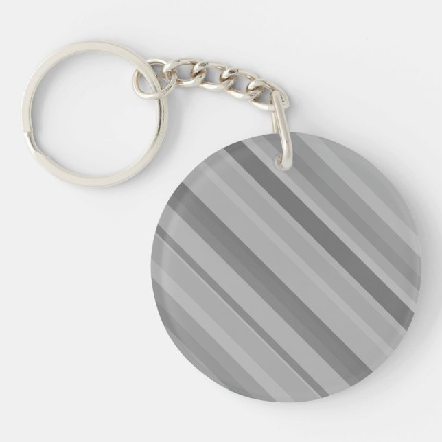 Porte-clefs Bandes diagonales grises (Devant)