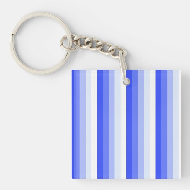 Porte-clefs Bandes d'ombre bleu royal (Devant)