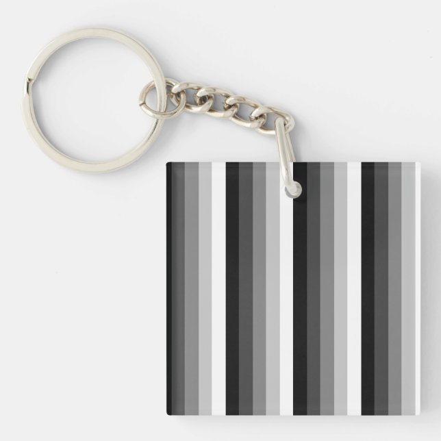 Porte-clefs Bandes d'ombre noir et blanc (Devant)