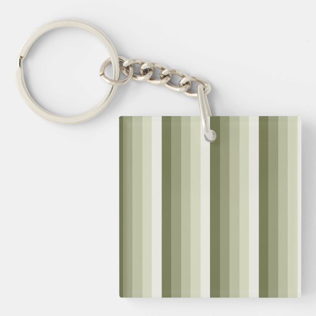 Porte-clefs Bandes d'ombre vert olive (Devant)