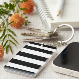 Porte-clefs Bandes noires et blanches, Motif rayé, Lignes