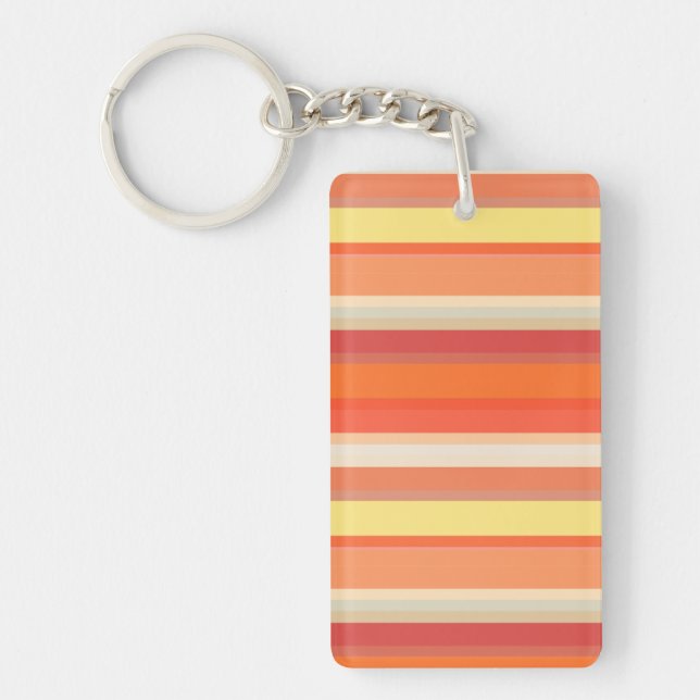 Porte-clefs Bandes rouges mignonnes orange (Devant)