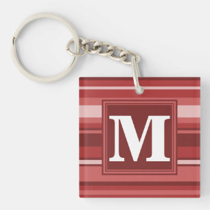 Porte-clefs Bandes rouges monogrammes