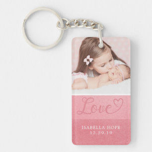 Porte-clefs Bandes sucrées   Love Baby Girl Typography Photo