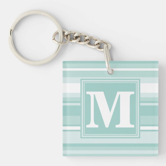 Porte-clefs Bandes vertes de menthe monogramme (Devant)