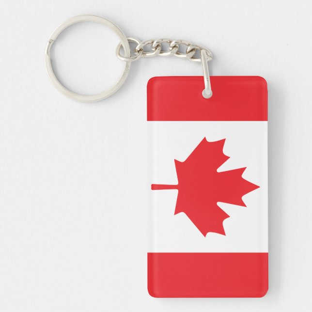 Porte-clefs Bannière de la feuille d'érable rouge drapeau cana (Devant)