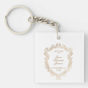 Porte-clefs Baptême Élégant de Bébé