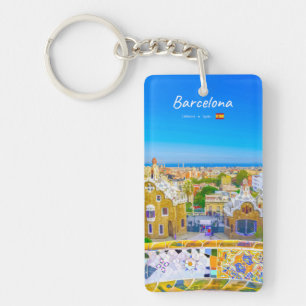 Porte-clefs Barcelone, Espagne - Parc Guell Mosaïque Gaudi Élé