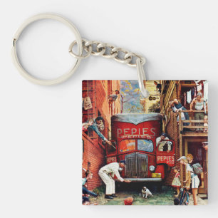 Porte-clefs Barrage routier par Norman Rockwell