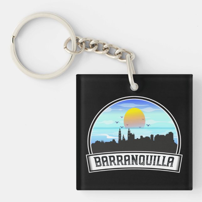 Porte-clefs Barranquilla Colombie Skyline Panorama (Devant)