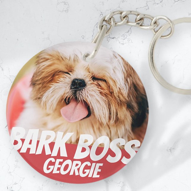Porte-clefs Barre Boss Animal Chien Photo Cool moderne Simple (Créateur téléchargé)