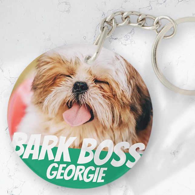 Porte-clefs Barre Boss Animal Chien Photo Cool moderne Simple (Créateur téléchargé)