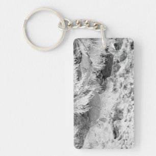 Porte-clefs Basalt Lava Rocks Sud-ouest Photo noir et blanc