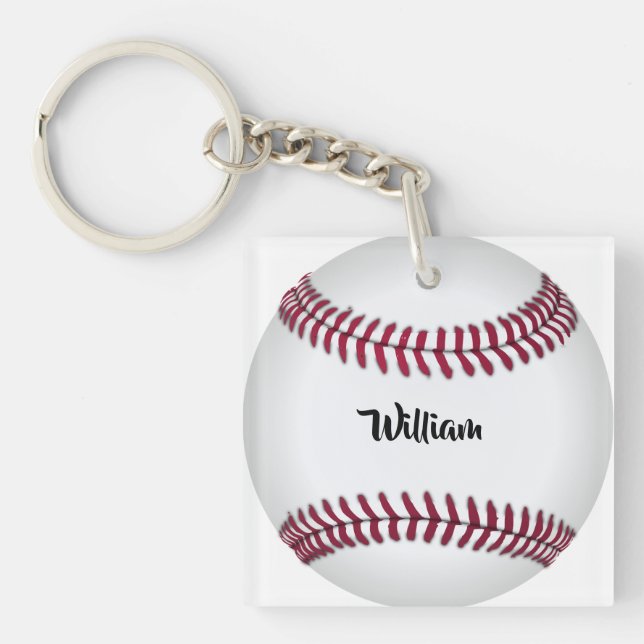 Porte-clefs Baseball avec nom personnalisé (Devant)