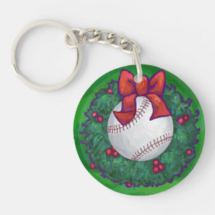 Porte-clefs Baseball dans la couronne de Noël