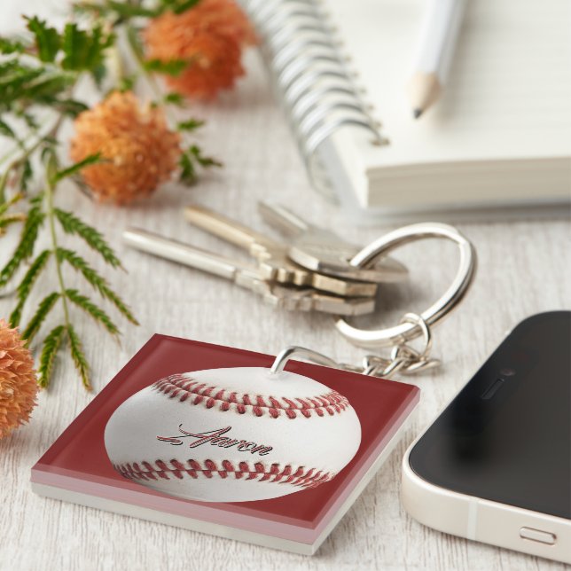 Porte-clefs Baseball Personnalisé (Devant Droit)