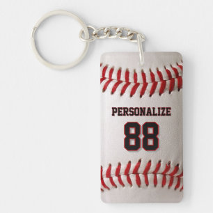 Porte-clefs Baseball Softball Nom et Numéro personnalisés