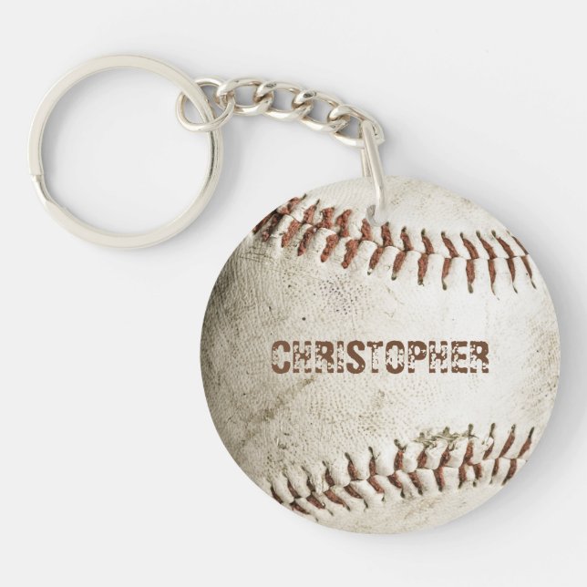 Porte-clefs Baseball Vintage personnalisé (Devant)