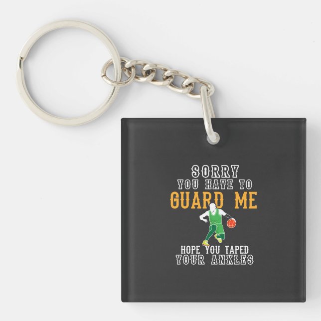 Porte-clefs Basket-ball amusant (Devant)