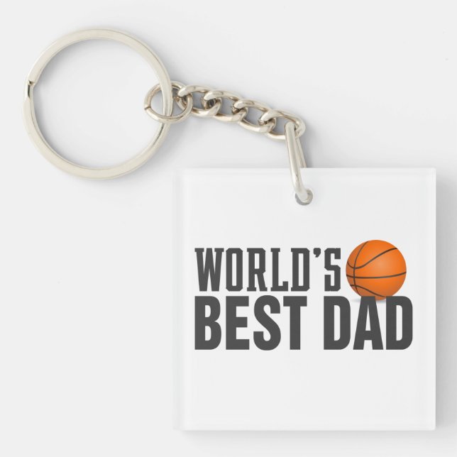 Porte-clefs Basket-ball de la meilleure typographie de papa du (Devant)