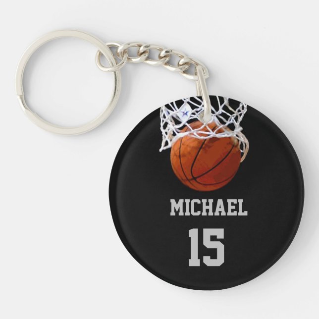 Porte-clefs Basket-ball Votre nom (Devant)