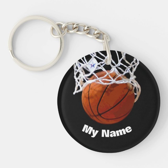 Porte-clefs Basket-ball Votre nom Personnalisé (Devant)