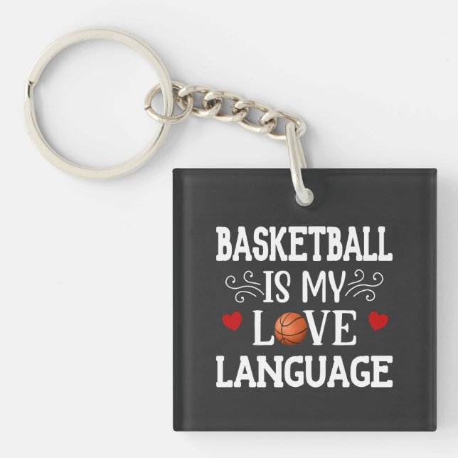 Porte-clefs Basketball Est Mon Amour Langue Cute Basketball (Devant)